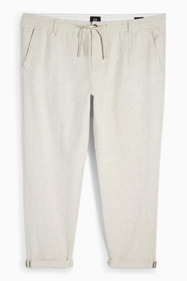 Herren - Chino - Regular Fit - Leinen-Mix - hellbeige