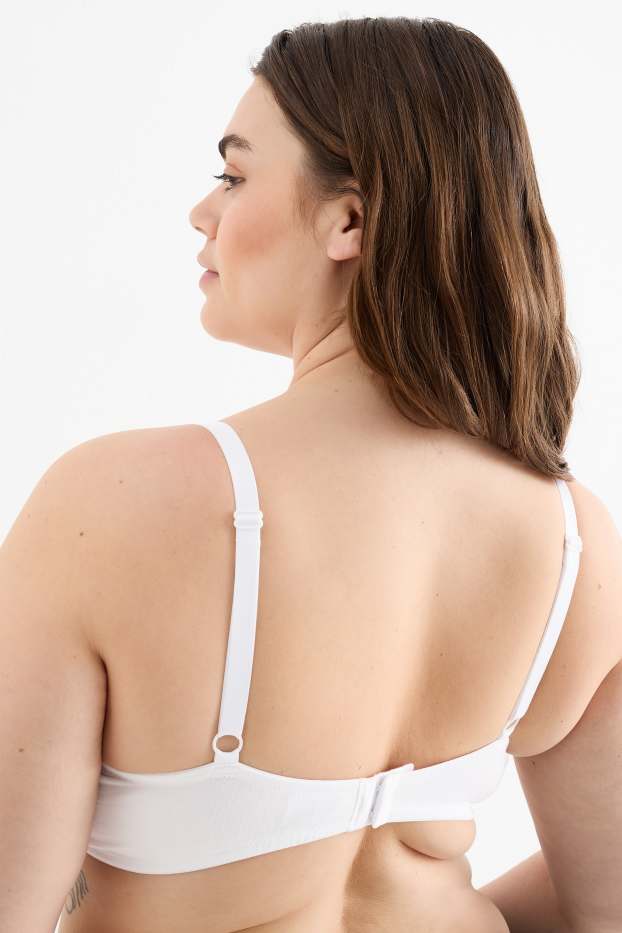Femmes - Lot de 2 - soutiens-gorge sans armatures - ampliformes - bleu foncé / blanc