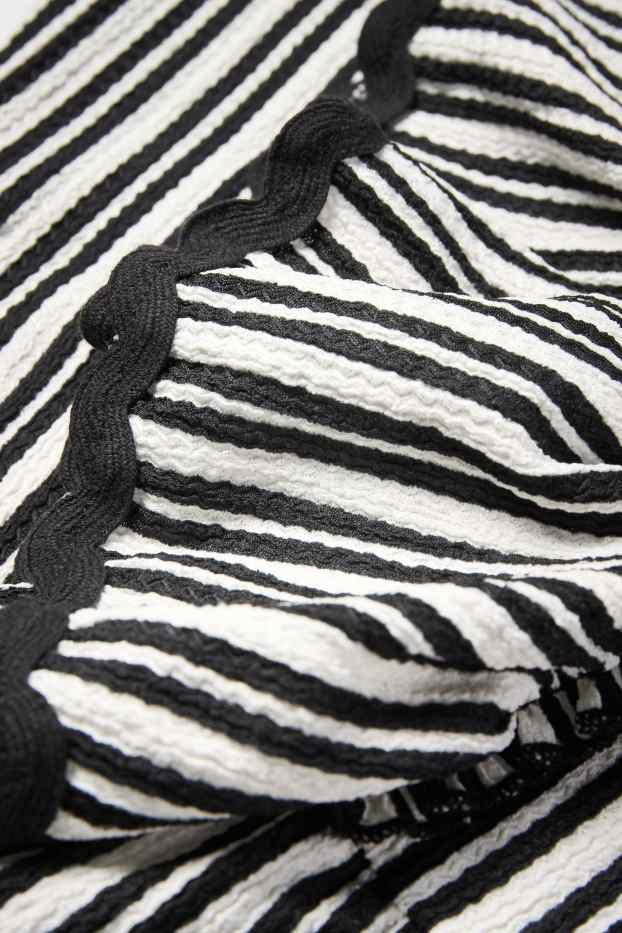 Bambine - Vestito - a righe - tessuto tramato - nero / bianco