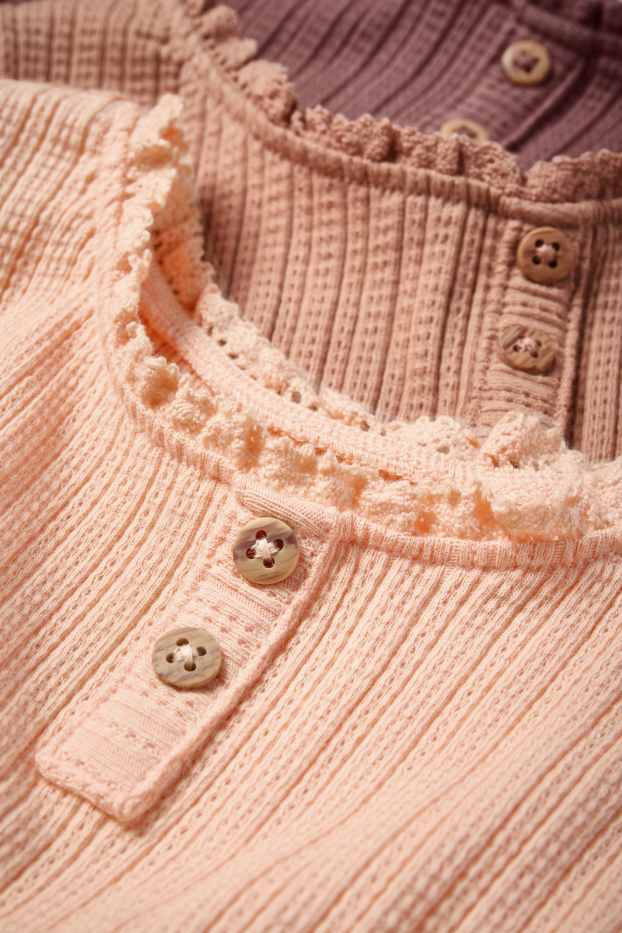 Nadó nena - Paquet de 3 - top per a nadó - acanalat - marró