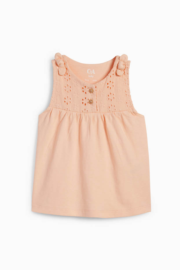 Baby Mädchen - Baby-Outfit - Broderie Anglaise - 3 teilig - rosa