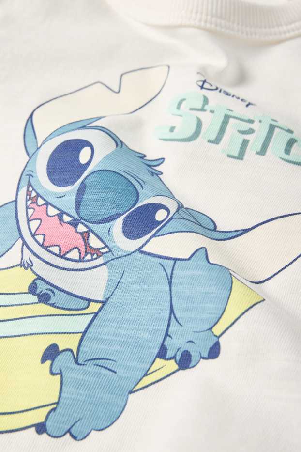 Bebeluși - băieți - Lilo & Stitch - tricou cu mânecă scurtă bebeluși - alb-crem