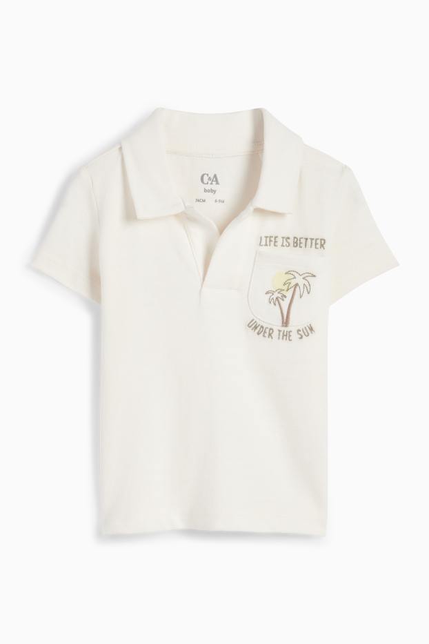 Nadó nen - Palmeres - polo per a nadó - blanc trencat