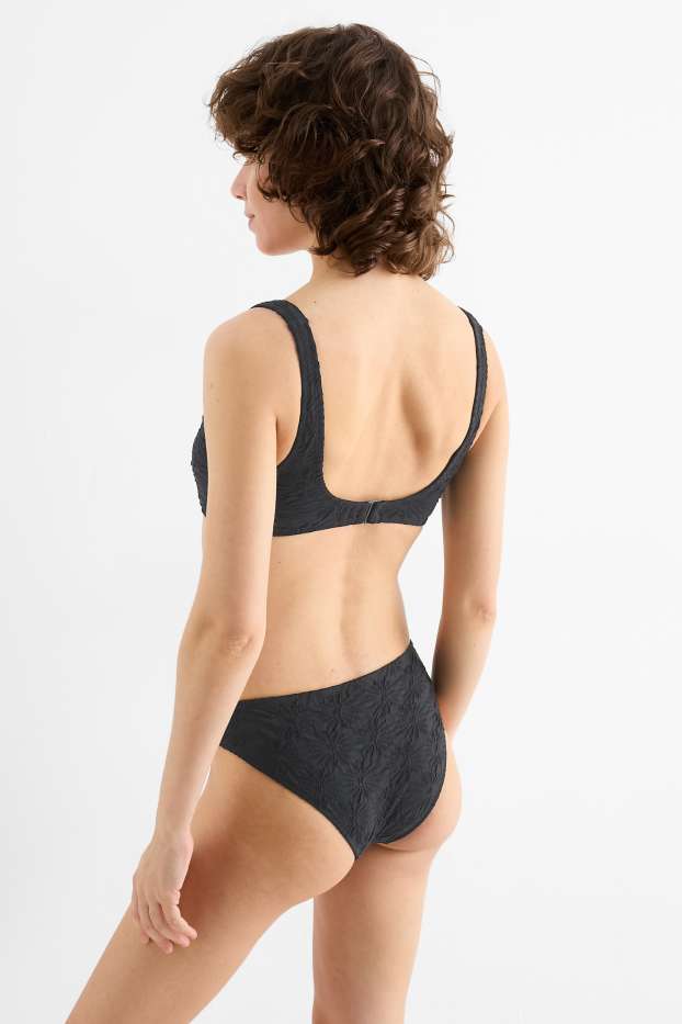 Women - Bikini top - padded - LYCRA® XTRA LIFE™ - textured - black