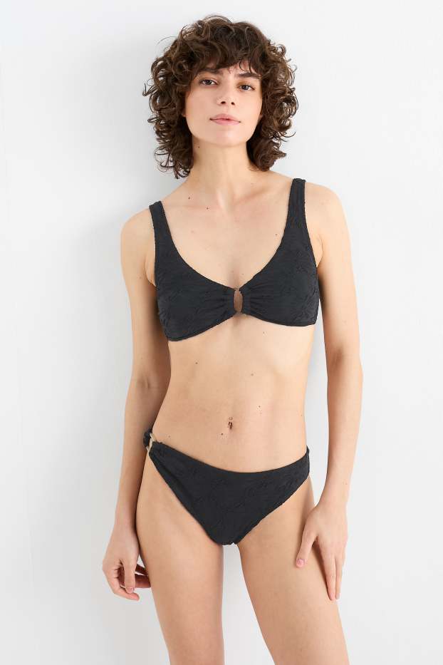 Women - Bikini top - padded - LYCRA® XTRA LIFE™ - textured - black