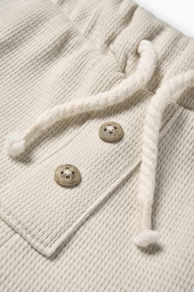 Baby: jongens - Babycargoshort - met structuur - beige