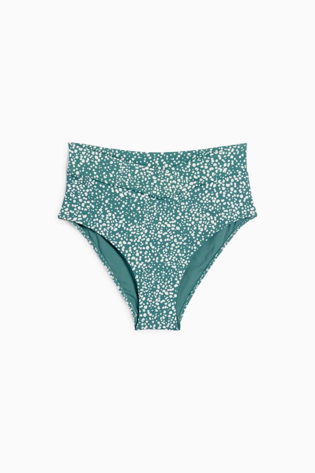 Donna - Slip bikini - vita alta - LYCRA® XTRA LIFE™ - a pois - verde