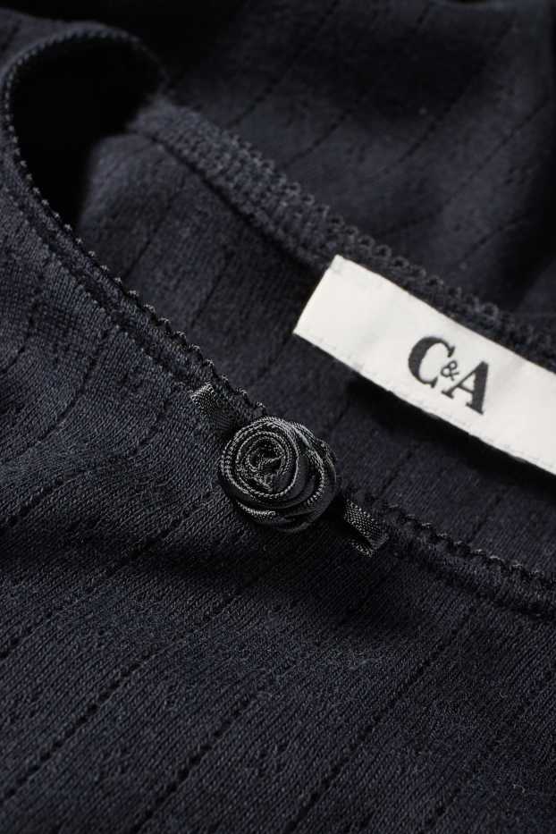 Dámské - Krátké tričko - černá