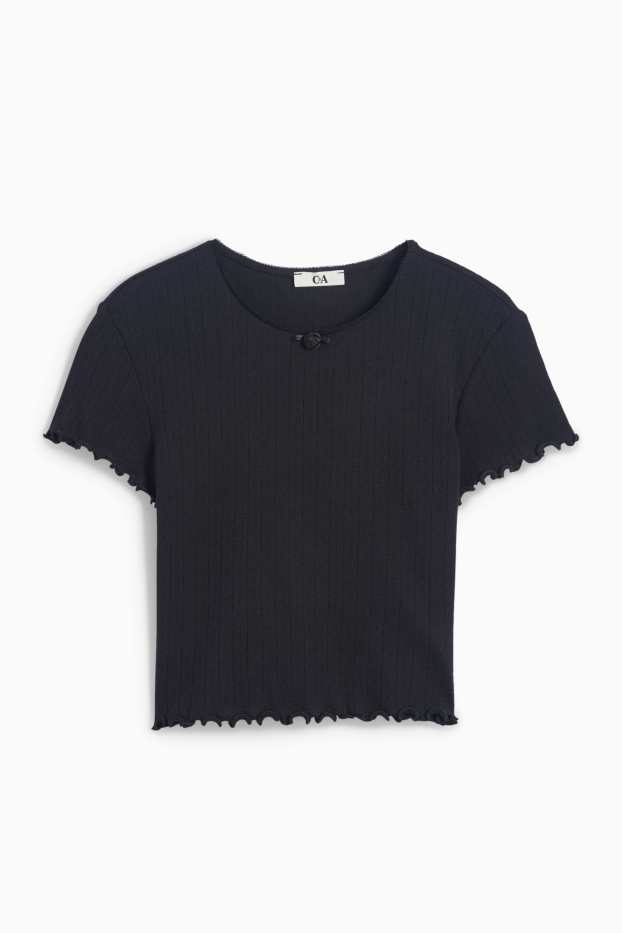 Dámské - Krátké tričko - černá