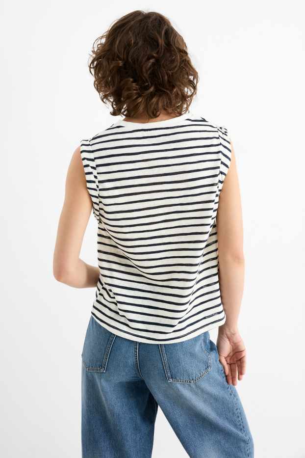 Dames - Top - gestreept - wit / zwart
