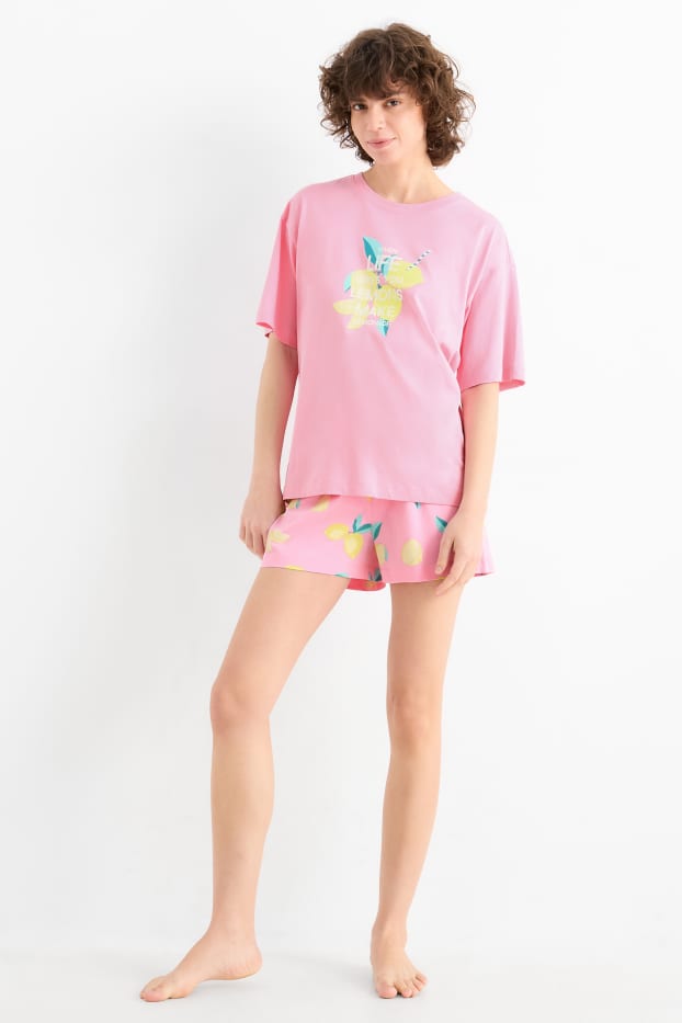 Damen - Shorty-Pyjama - rosa