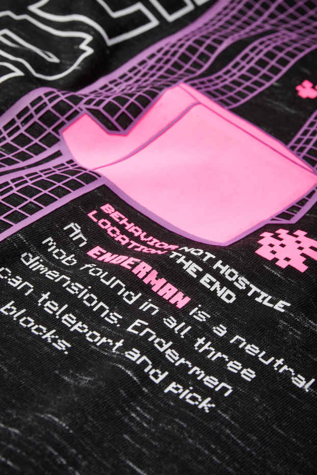 Kinder Buben - Minecraft - Kurzarmshirt - schwarz