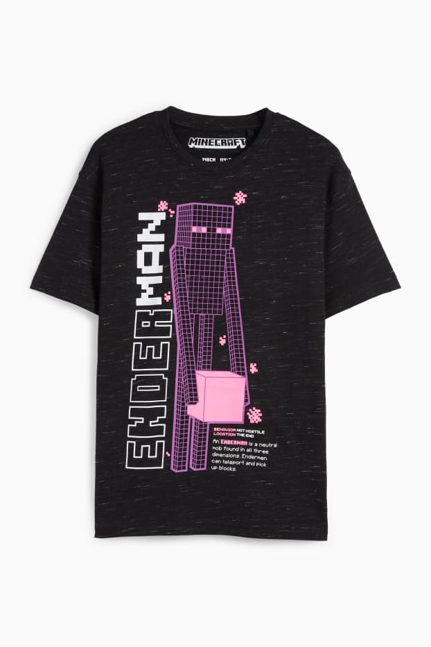 Kinder Buben - Minecraft - Kurzarmshirt - schwarz