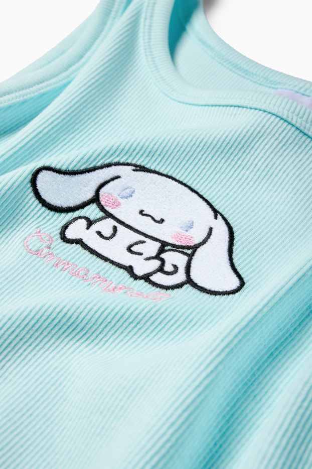 Children Girls - Cinnamoroll - top - ribbed - turquoise