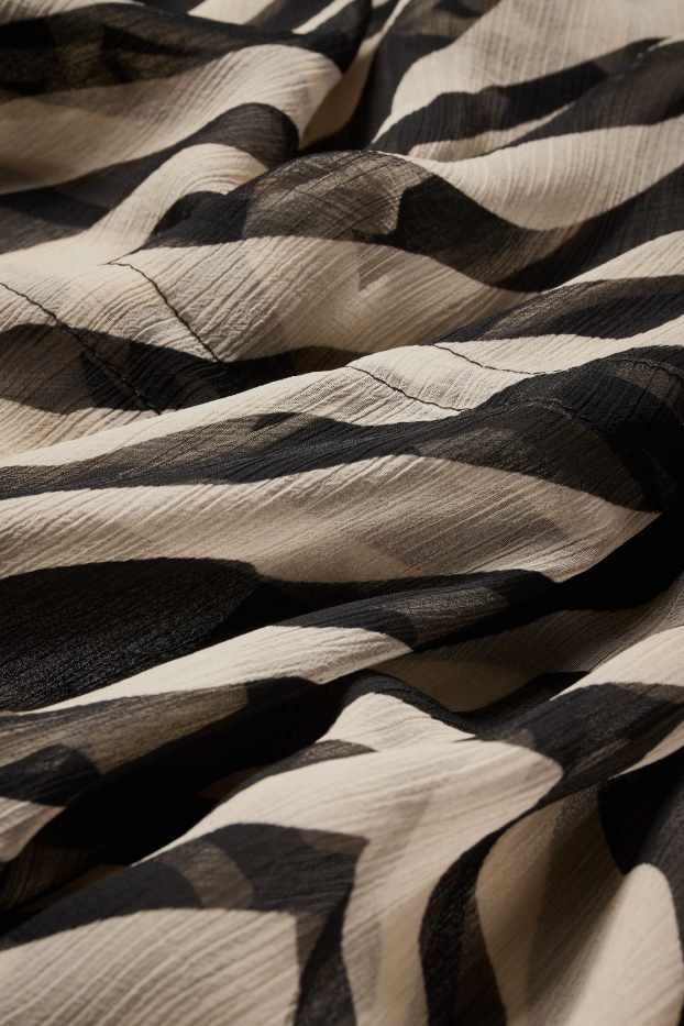 Femmes - Cafetan - à motif - noir / beige