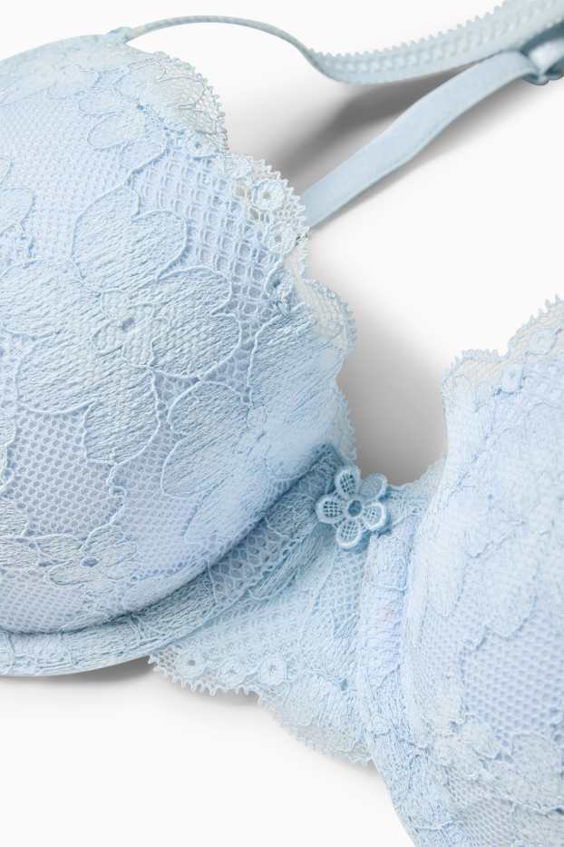 Femei - Sutien cu armătură - DEMI - vătuit - albastru deschis