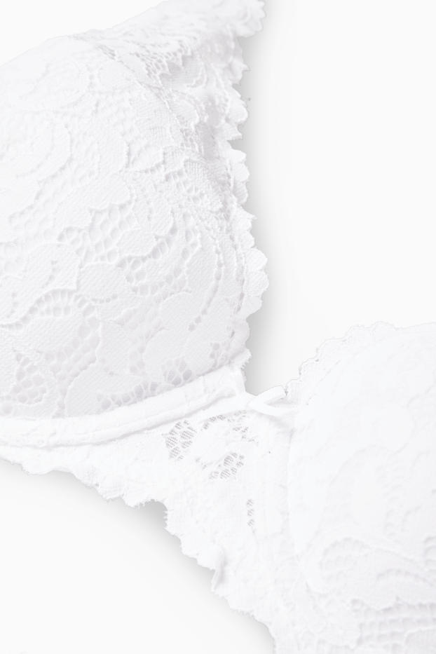 Dames - BH met beugels - PLUNGE - voorgevormd - wit