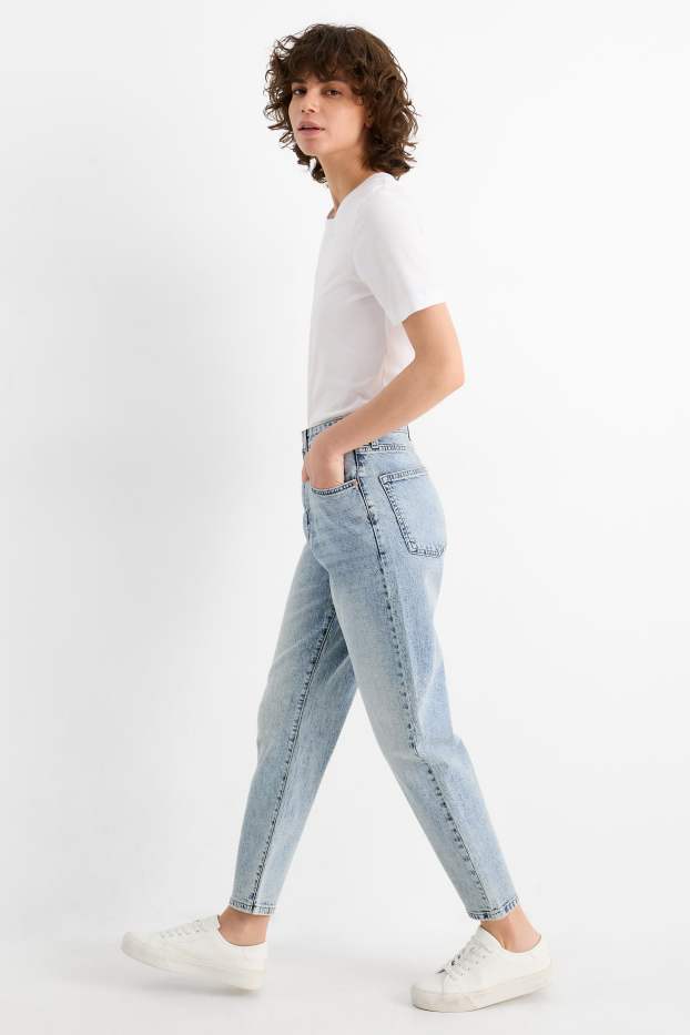 Mujer - Mom jeans - high waist - vaqueros - azul claro