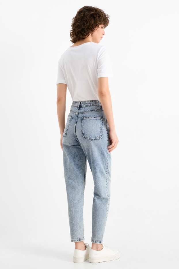 Mujer - Mom jeans - high waist - vaqueros - azul claro