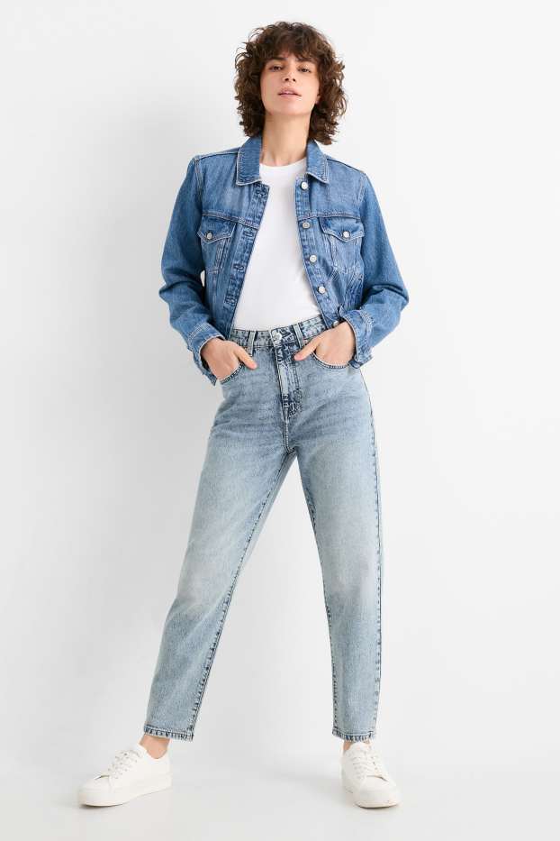 Mujer - Mom jeans - high waist - vaqueros - azul claro