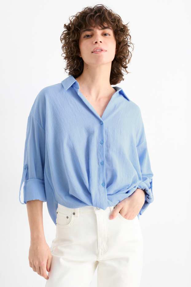 Damen - Bluse - hellblau