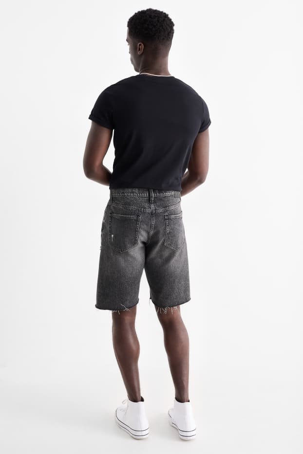 Hommes - Bermuda en jean - jean gris