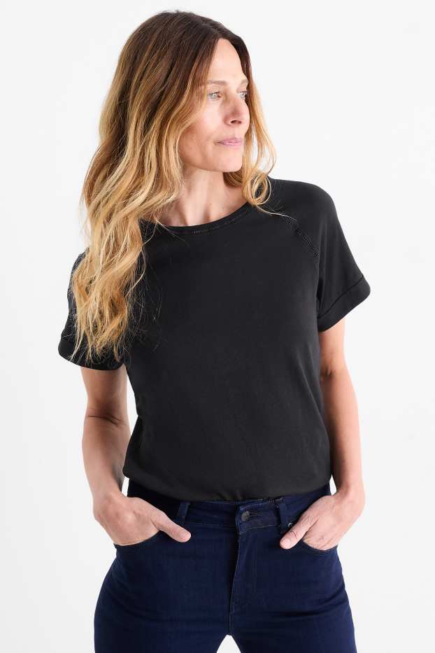 Femmes - T-shirt - regular fit - noir