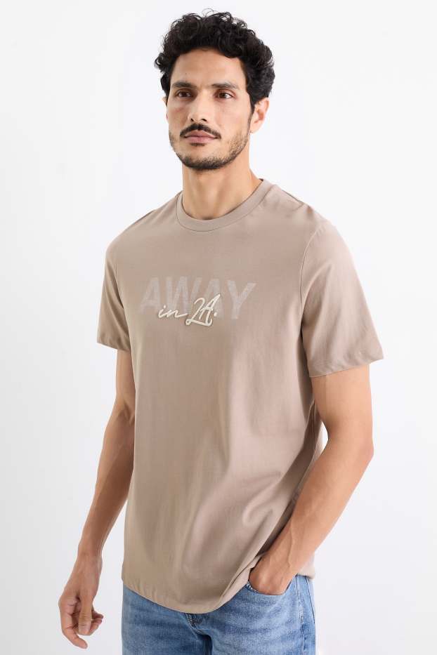 Hommes - T-shirt - regular fit - taupe