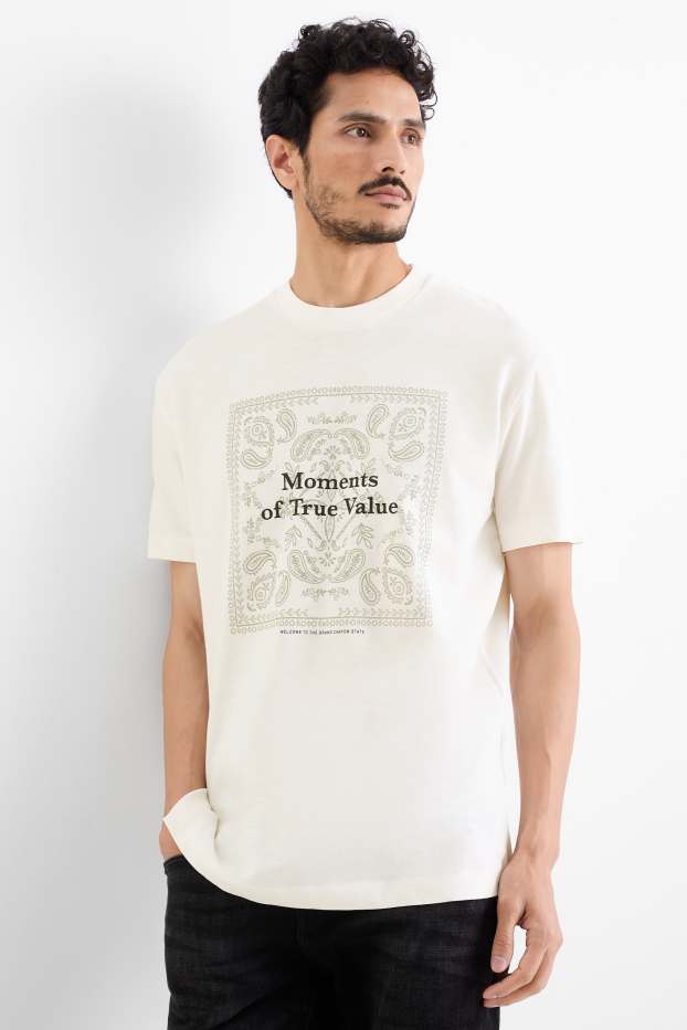 Home - Samarreta de mànigues curtes - relaxed fit - blanc trencat