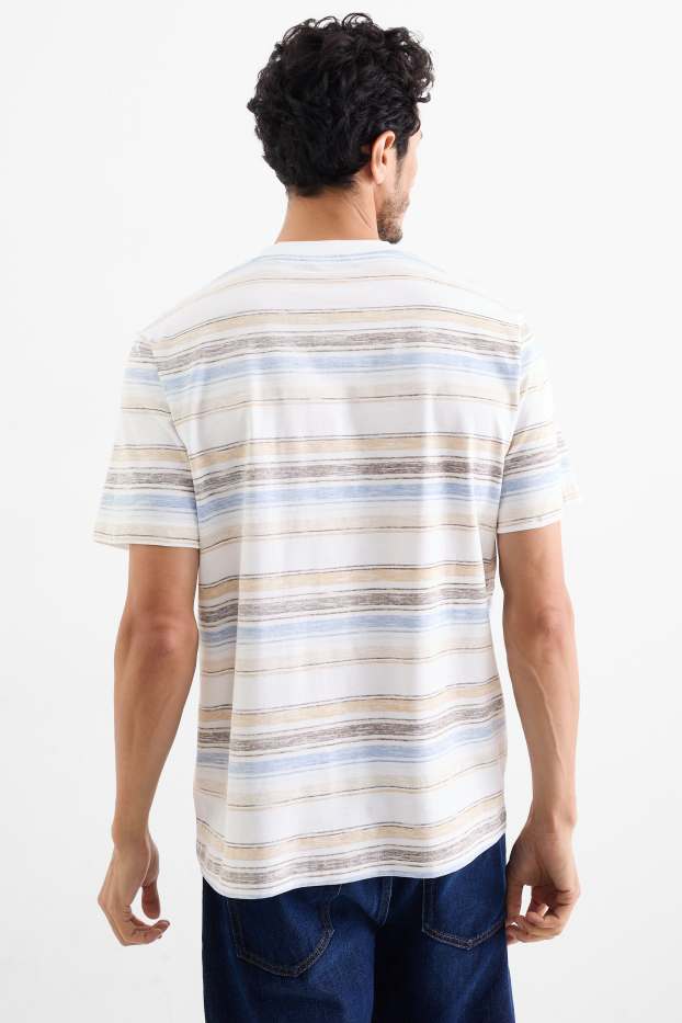 Home - Samarreta de mànigues curtes - regular fit - de ratlles - blanc