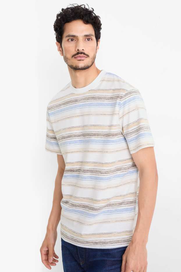 Home - Samarreta de mànigues curtes - regular fit - de ratlles - blanc