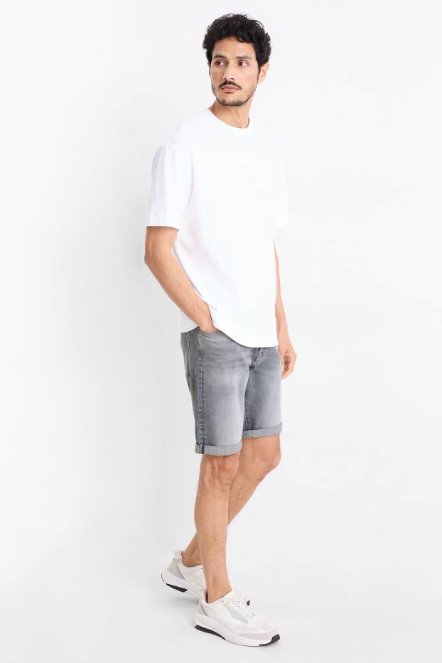 Herren - Jeans-Shorts - helljeansgrau