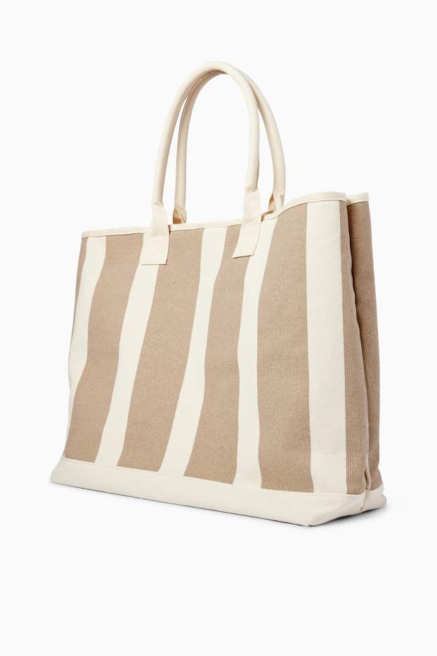 Damen - Großer Shopper - SmileyWorld® - beige