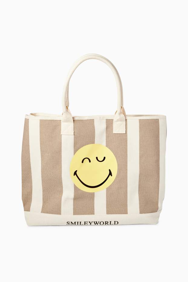 Damen - Großer Shopper - SmileyWorld® - beige