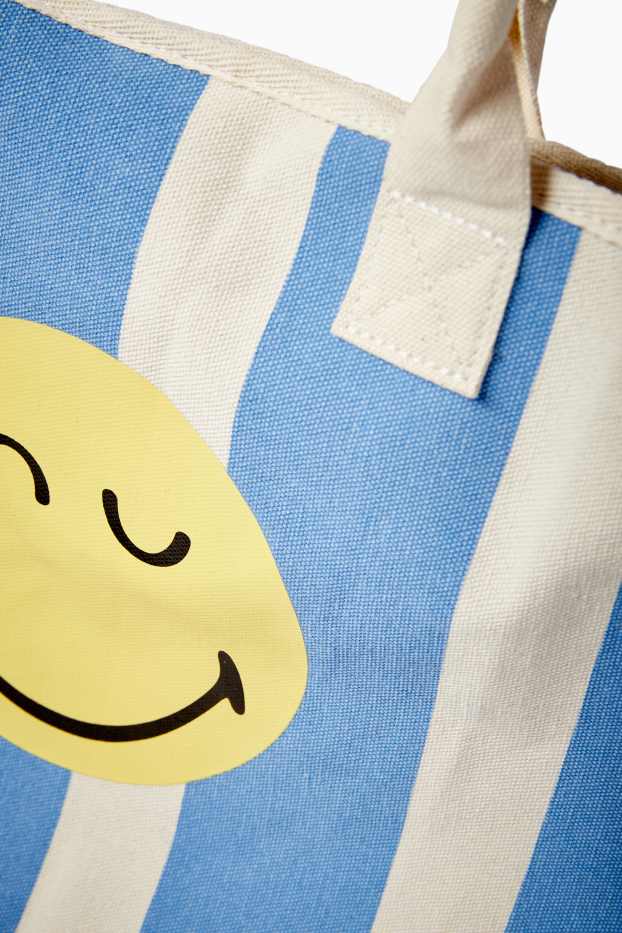 Damen - Großer Shopper - SmileyWorld® - blau / weiss