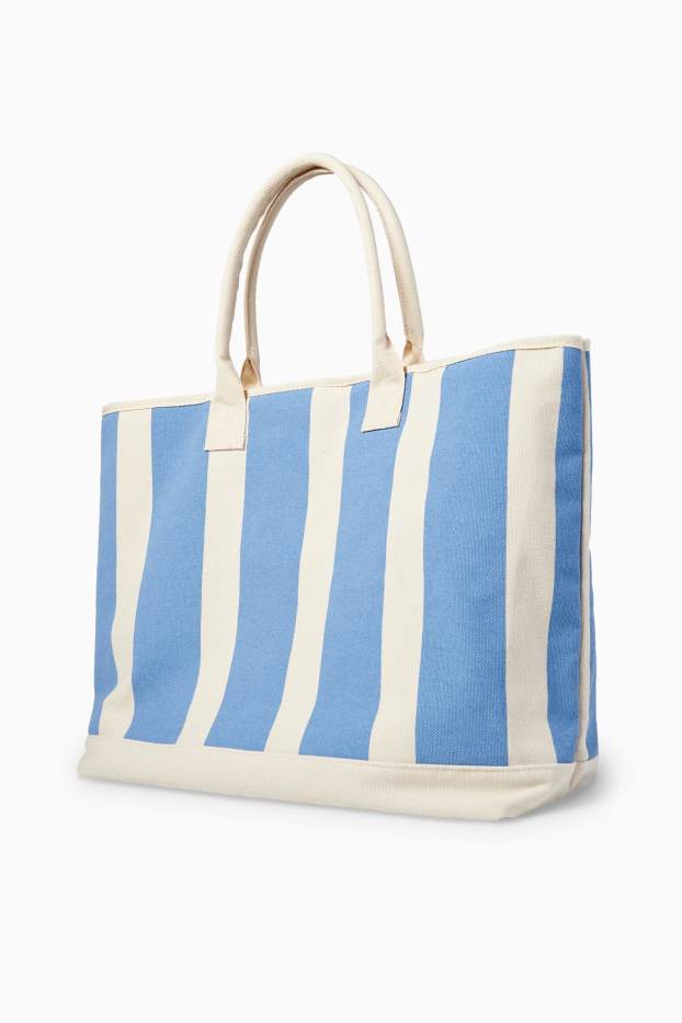 Damen - Großer Shopper - SmileyWorld® - blau / weiss