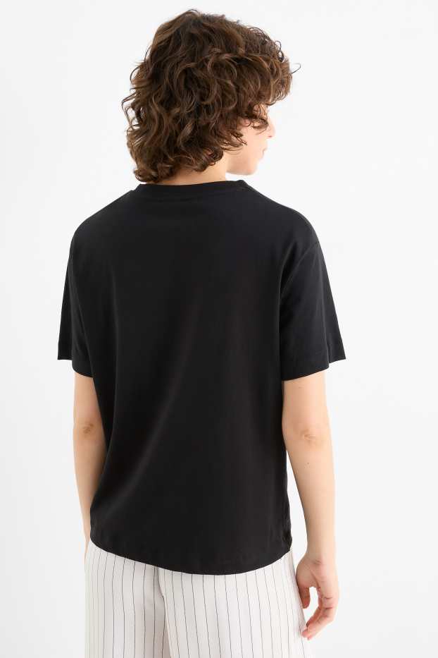 Damen - T-Shirt - Relaxed Fit - schwarz