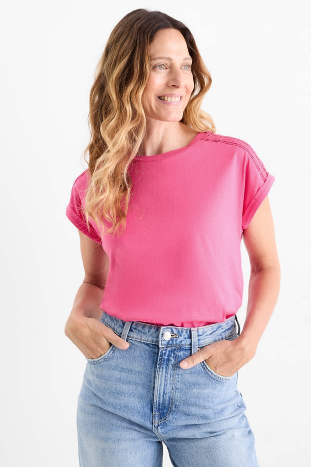 Dona - Samarreta de màniga curta - regular fit - fúcsia