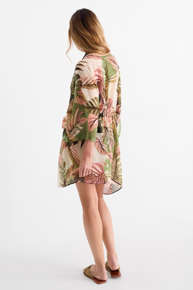 Dona - Quimono - estampat - verd/beix