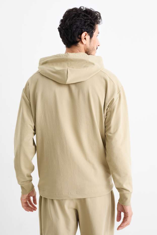 Hommes - Sweat à capuche de sport oversize - beige