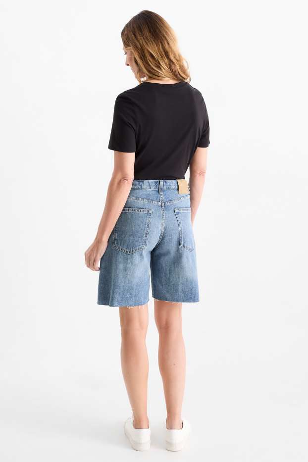 Dames - Korte spijkerbroek - mid waist - LYCRA® - jeanslichtblauw