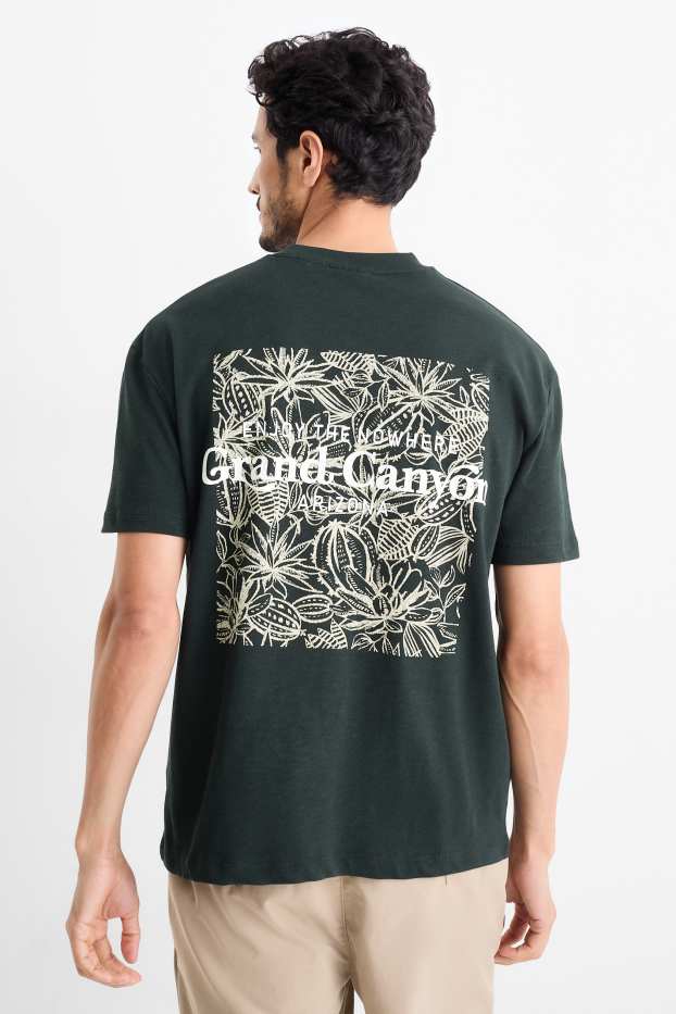 Heren - T-shirt - relaxed fit - zwart