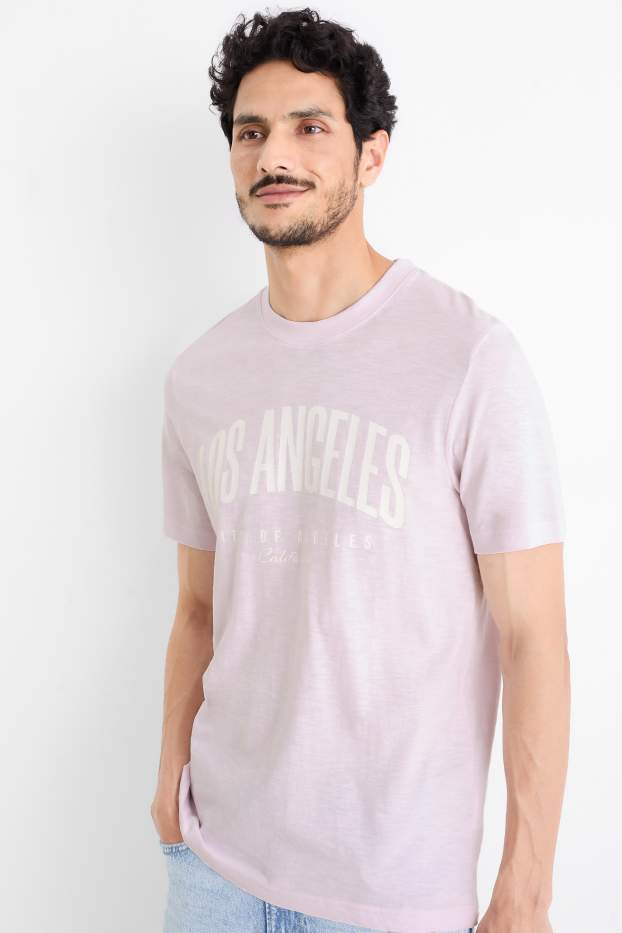 Pánské - Tričko - regular fit - světle fialová