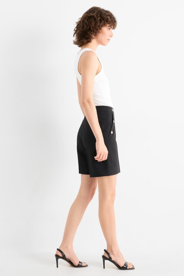 Damen - Shorts - High Waist - schwarz