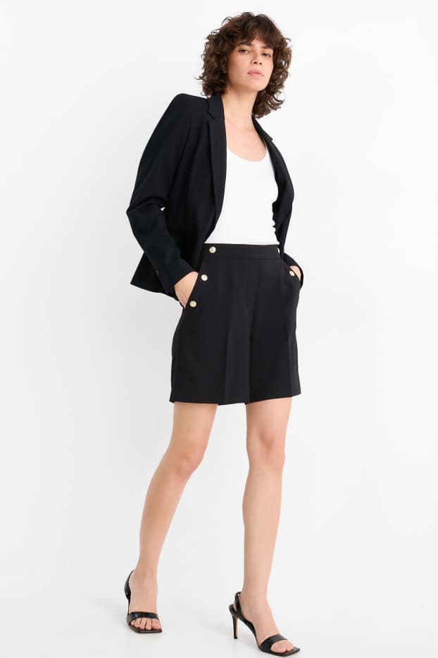 Damen - Shorts - High Waist - schwarz