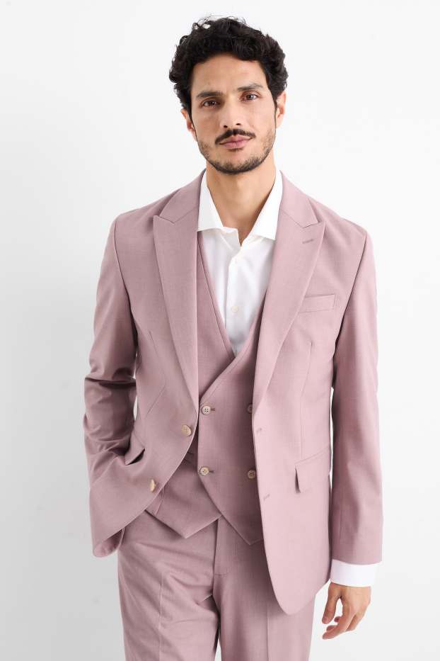 Men - Mix & match tailored jacket - regular fit - stretch - light violet