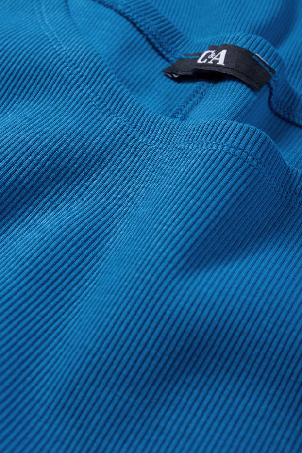 Femmes - Robe-T-shirt - côtelée - bleu pétrole