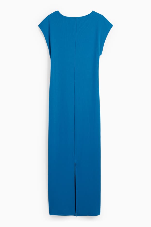 Femmes - Robe-T-shirt - côtelée - bleu pétrole