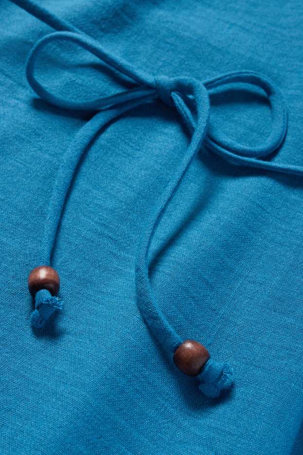 Femmes - Robe à col V - bleu pétrole