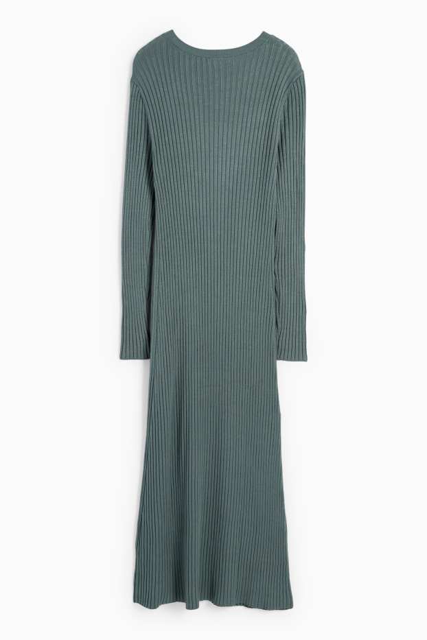 Dona - Vestit de punt de mitja - acanalat - turquesa